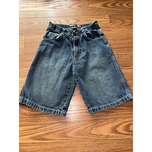 Other - vtg SOUTHPOLE 90's Boys Shorts Size 10 Blue Denim RN82628 faded flat front relax